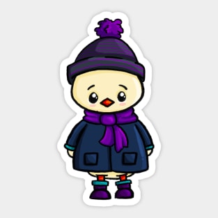 Winter-loving Ducky in his Scarf and Hat Sticker